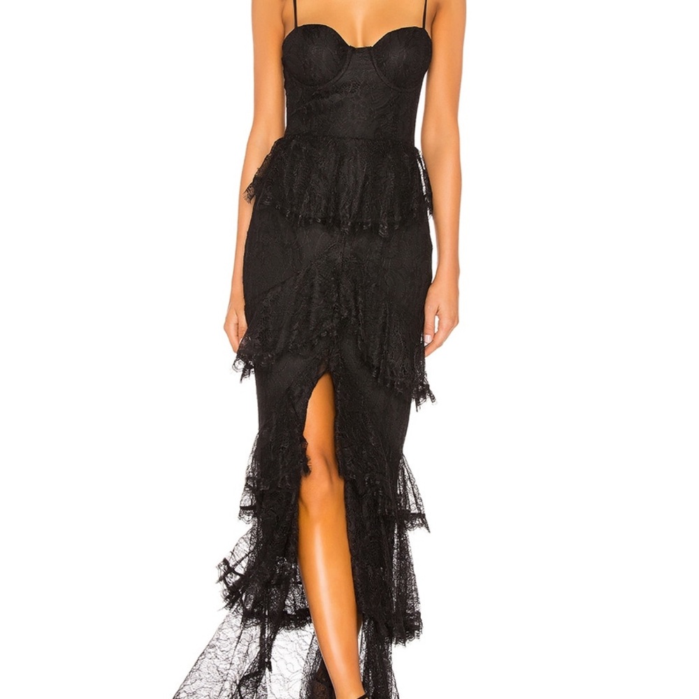 Elegant Black Lace Dress Majorelle